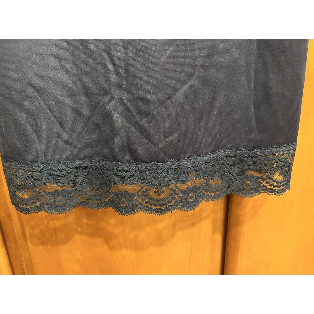 HOLLYWOOD VASSARETTE Vintage Slip Dress 36 Blue Lace Nylon Tricot Coquette - Picture 8 of 15